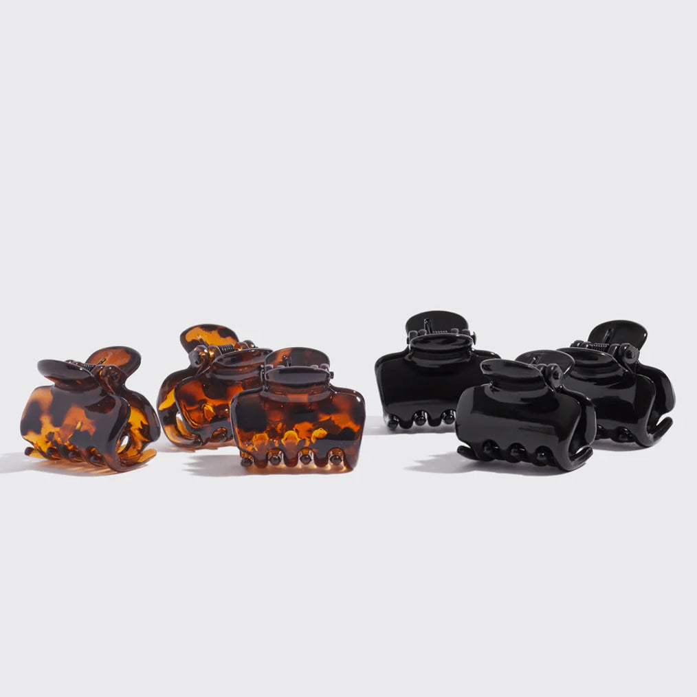 Ganchos mini garra. set de 3 negros y tort