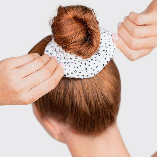 Scrunchies en tela de toalla - Puntos