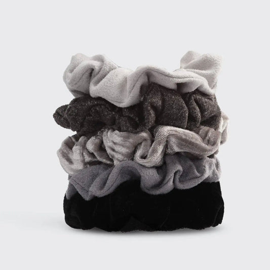 Scrunchies de terciopelo - Colores negro / gris